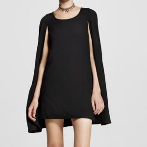Chic Black Mini Cape Dress